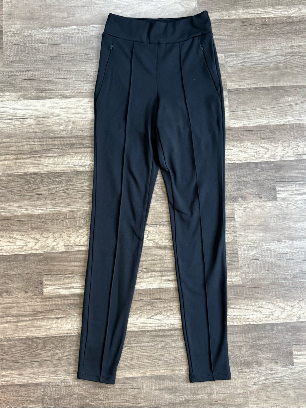 Oysho Black High Waist Skinny Leggings Pants Size S Zip Pockets